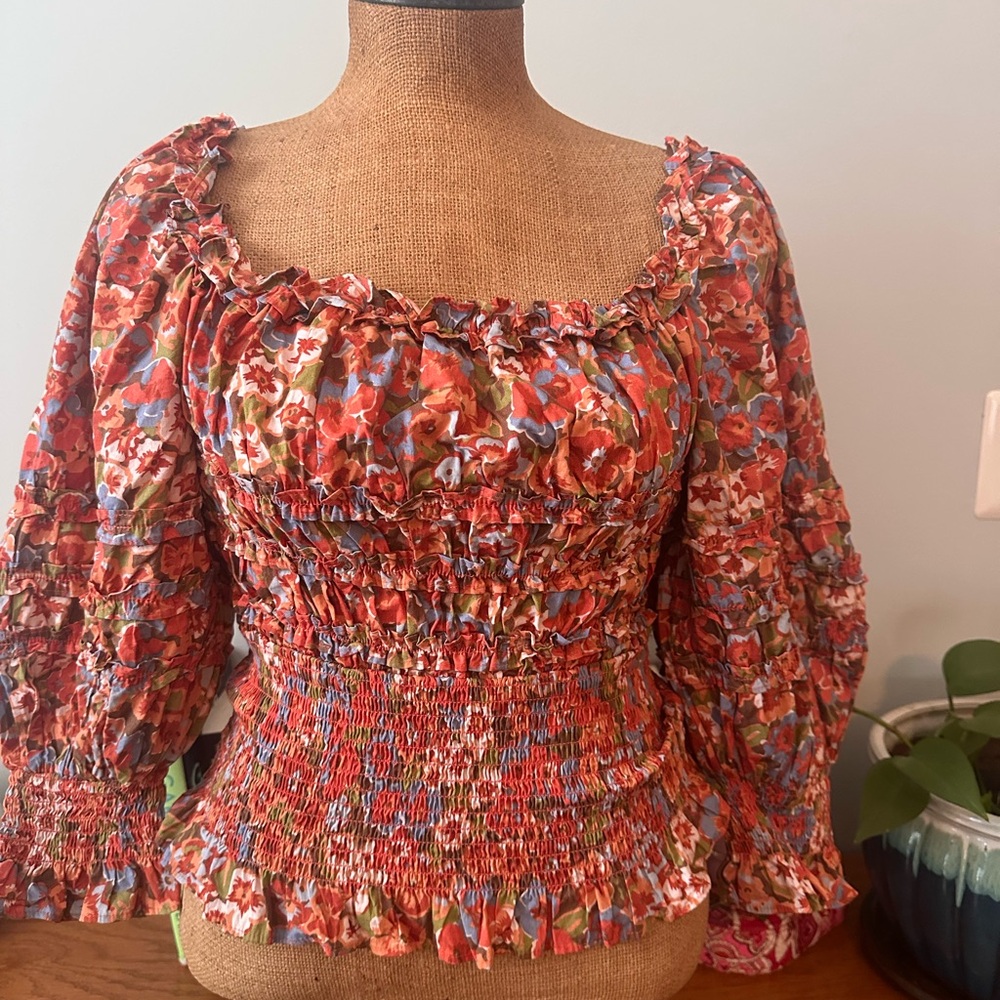 Boutique Floral Smocked Women's Top